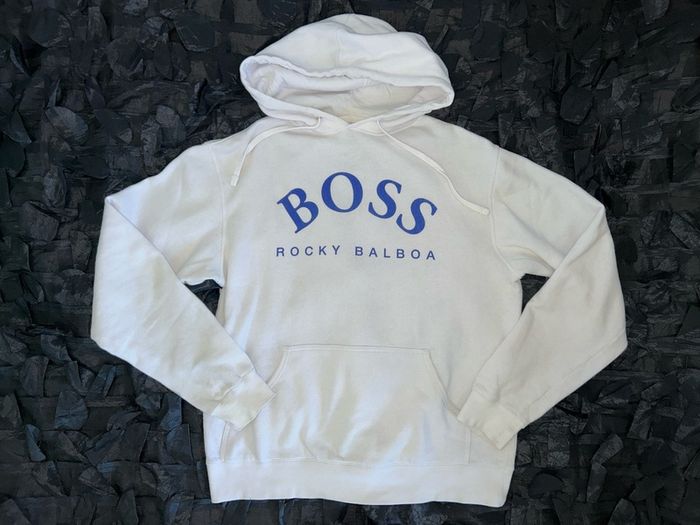 ROCKY BALBOA BOSS white hoodie ROCKY IV boxing movie Official Sylvester Stallone merchandise