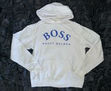 ROCKY BALBOA BOSS white hoodie ROCKY IV boxing movie Official Sylvester Stallone merchandise