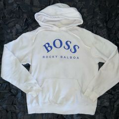 ROCKY BALBOA BOSS white hoodie ROCKY IV boxing movie Official Sylvester Stallone merchandise