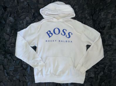 ROCKY BALBOA BOSS white hoodie ROCKY IV boxing movie Official Sylvester Stallone merchandise