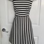 Atmosphere SIZE 10 black  & White Striped Short Sleeved Skater Dress Image 3