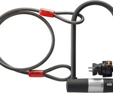 Bike U Lock For 2 Bikes with Cable Heavy Duty Bicycle U Lock shackle with 2 Keys and Weatherproof Shock Lock Set, Bike Tire Lock For Road Bike Mountain Bike Electric Bike Folding Bike