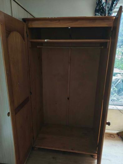 Classic Twin-Door Wooden Wardrobe (Free)