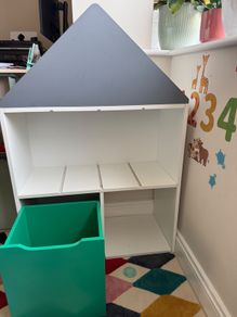 Kids House-Shaped Storage Unit with Toy Box
