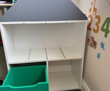 Kids House-Shaped Storage Unit with Toy Box