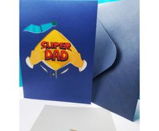Beautiful New Super Dad Pop Up Father's Day Greeting Card