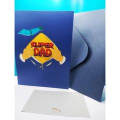 Beautiful New Super Dad Pop Up Father's Day Greeting Card