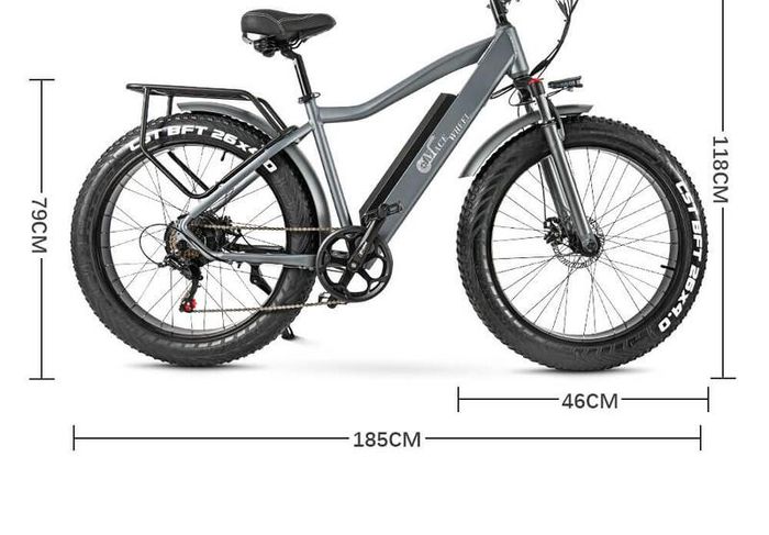 Cmacewheel J26 Fat Tire Electric Mountain Bike  - Black