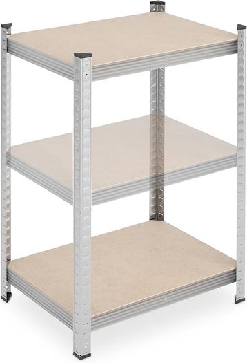Relaxdays Heavy Duty Shelving Unit, Set of 2, 5 Shelves, 180 x 60 x 45 cm, 500 kg, Garage & Warehouse, Steel, Silver