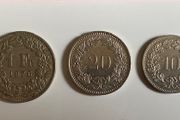 Swiss (Helvetica) Coins (x3)