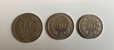Swiss (Helvetica) Coins (x3)