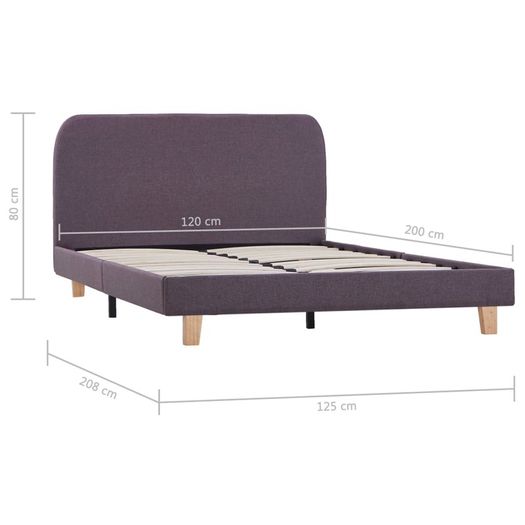 Bed Frame Taupe Fabric 120x190 cm