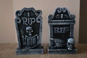 Halloween decor 2 tombstones