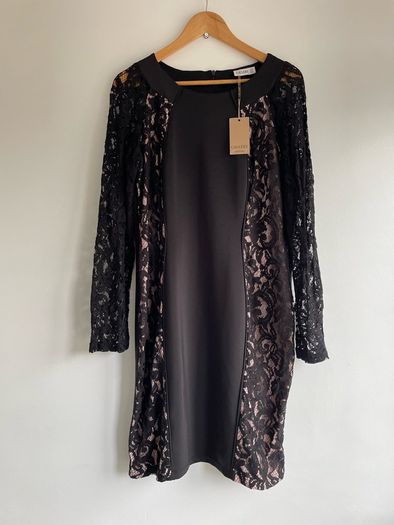 Gallery black lace bodycon dress size 14 - New