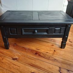 black coffee table with drawer
