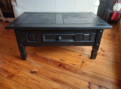 black coffee table with drawer