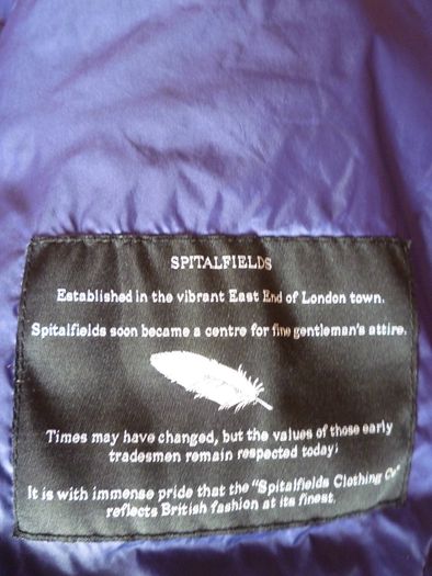 Spital Fields Gents Quilted Puffer Bomber  90% Down Puffer & 10% Feather Zipped Jacket coat. Medium. Colour Wine/burgundy/oxblood. Immaculate. Spitalfields