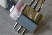 Modern Sterling Silver &amp; Mother-of-Pearl Torque Necklace, 56.5g