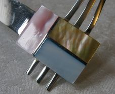 Modern Sterling Silver & Mother-of-Pearl Torque Necklace, 56.5g