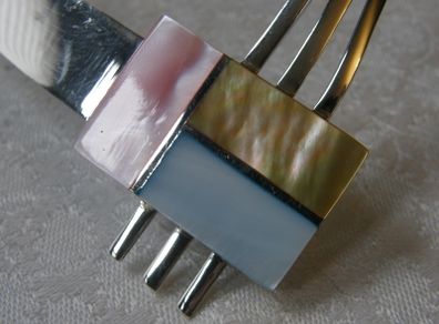 Modern Sterling Silver & Mother-of-Pearl Torque Necklace, 56.5g