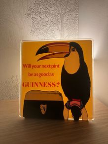 Unique vintage Guinness Toucan Perspex advertising plaque