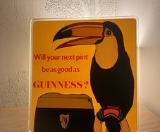 Unique vintage Guinness Toucan Perspex advertising plaque