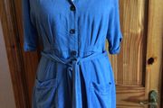 Lightweight Denim look knee length dress Size 16 includes postage