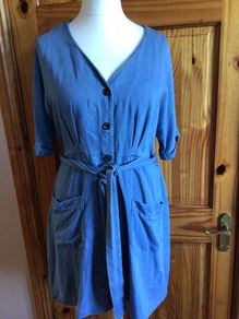 Lightweight Denim look knee length dress Size 16 includes postage