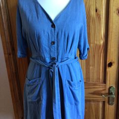 Lightweight Denim look knee length dress Size 16 includes postage
