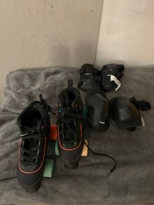 kids roller skates and safety gear