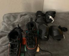 kids roller skates and safety gear