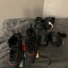 kids roller skates and safety gear