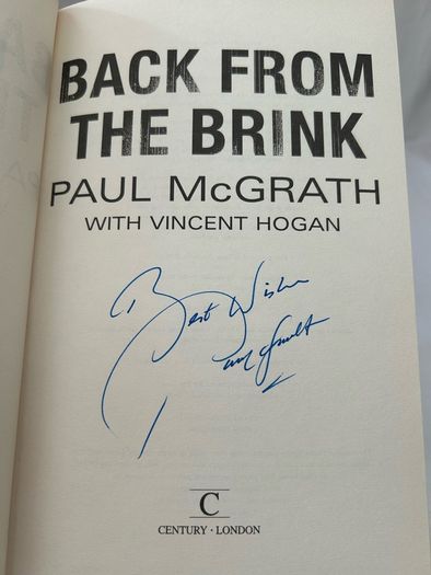 Paul McGrath, Signed Autobiography Back From The Brink, Irish Football Legend