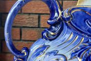 Antique Doulton Flow Blue Bowl &amp; Pitcher