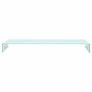 TV Stand/Monitor Riser Glass White 120x30x13 cm Image 2