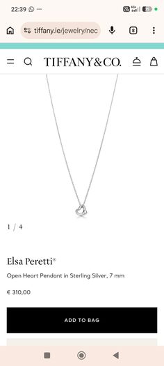 Tiffany Open Heart Necklace