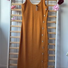 dress bnwt size 14 striped button detail sleeveless dress primark