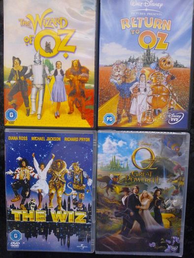 Wizard Of Oz Dvd Bundle- The Wiz, Return To Oz, Oz The Great And Powerful, Wizard Of Oz Classic Musical Movies