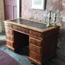 Victorian antique walnut pedestal desk Image 3