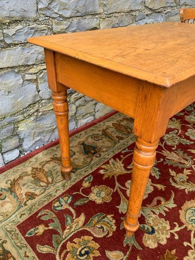 19th Century Victorian Elm & Oak Kitchen Table.