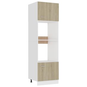 Microwave Cabinet Sonoma Oak 60x57x207 cm Chipboard