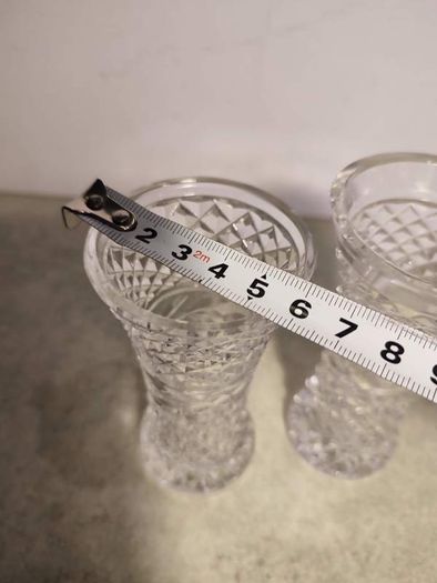 Set Of 2 Small maybe Waterford Crystal Vases Not Stamped In Good Condition. No 30