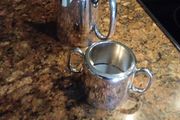 Silver Plated Tea-Coffee Pot, Milk &amp; Sugar Jug.
