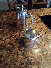Silver Plated Tea-Coffee Pot, Milk & Sugar Jug.