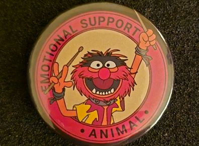 Emotional support animal, pin back button badge.