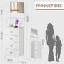 Chest of Drawers with Adjustable Mirror, 2-in-1 Dresser, White Image 2