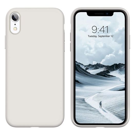 Liquid Silicone Case For iPhone XR Luxury Thin Soft Phone Cover New Grey - FHT7IPXRLK