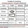 Sun Shade Sail Fixing Kit for Square and Triangle, Rectangle, 316 Stainless Steel Fixing Hardware Accessories Kits with Screws, Deck Garden Lawn Patio Image 6