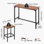 Bar Table, 3PCS 1193.8mm Bars Tables Set, Bar Tables and Chair Set with Rounded Edge Design, Rectangular Pub Table with Two Stools for Office Desk, Breakfast Corner, Mini Bars, Rustic Brown Image 2