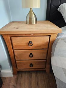 Solid Pine Bedside Cabinet x 2